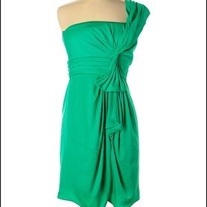 NWT BCBGMaxAzria Emerald Dress One Shoulder Size 8